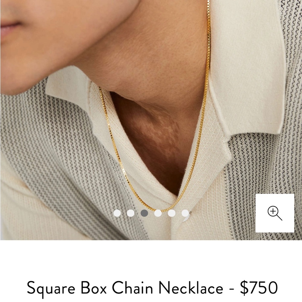 NWT Brand New Mejuri Square Box Chain Necklace - Solid Gold